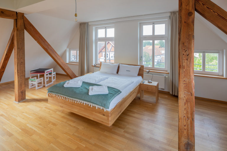 Eco-modern vegan hotel room at ahead burghotel