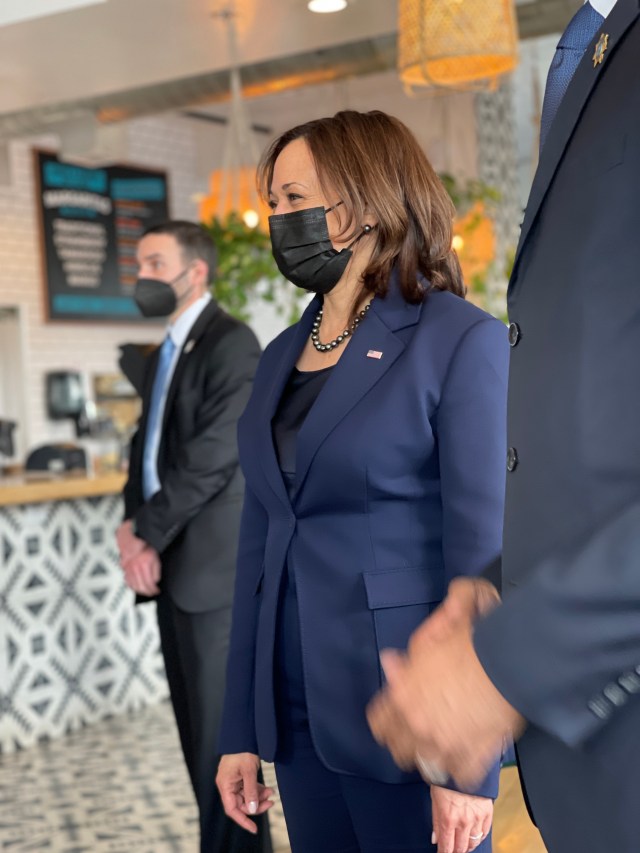 Vice President Kamala Harris visits Tacotarian in Las Vegas on her first stop in the Help is Here Tour across the country. For more vegan news visit www.vegansbaby.com