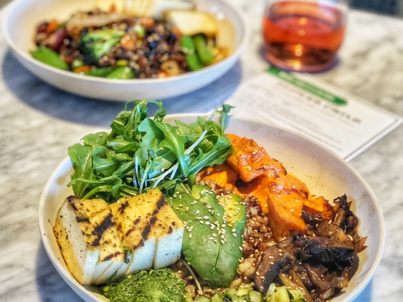 Flower Child offers a large selection of vegan and vegan gluten-free options in Las Vegas. For more vegan dining in Las Vegas, visit www.vegansbaby.com/vegansbaby2018