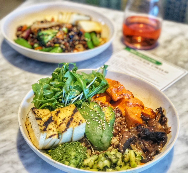 Flower Child offers a large selection of vegan and vegan gluten-free options in Las Vegas. For more vegan dining in Las Vegas, visit www.vegansbaby.com/vegansbaby2018