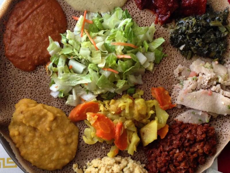 Merkato Ethiopian offers a delicious vegan sampler plate perfect for two to split. For more vegan dining options in Las Vegas, visit www.vegansbaby.com/vegansbaby2018
