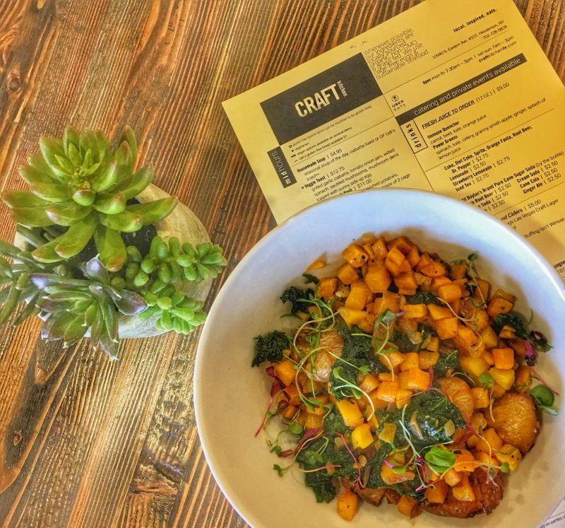 CRAFT Kitchen Las Vegas debuts its new vegan menu. For more vegan dining in Las Vegas, visit www.vegansbaby.com/vegansbaby2018
