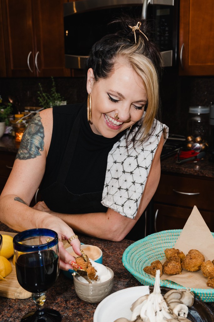 Chef MacKenzie DeVito at Little Logan’s Farm event