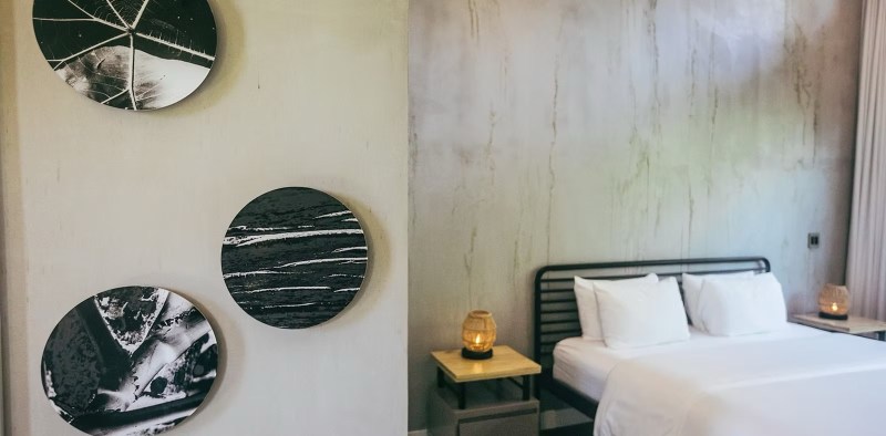 Boutique vegan hotel room at Mother Earth Tamarindo