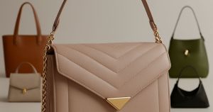 Collage of luxury vegan handbags in various colors and styles with the text “Top Luxury Vegan Bags” in the center.