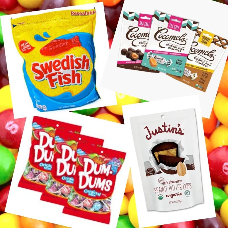 10 vegan Halloween candies.