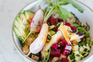Flower Child, a vegan-friendly restaurant in Las Vegas, serves healthy, vegan and gluten-free vegan dishes. For more vegan dining in Las Vegas, visit www.vegansbaby.com/vegansbaby2018